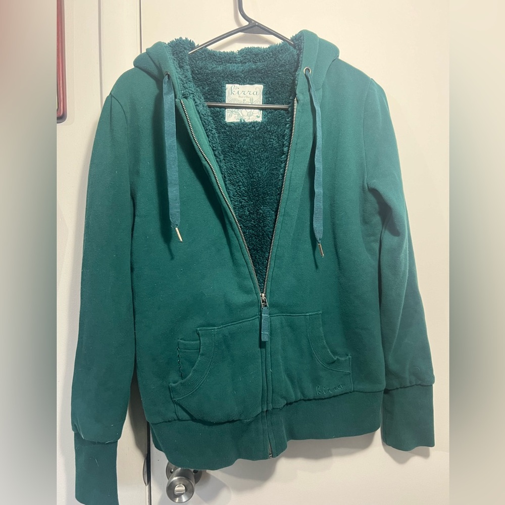 Kirra Deep Teal Sherpa-Lined Jacket